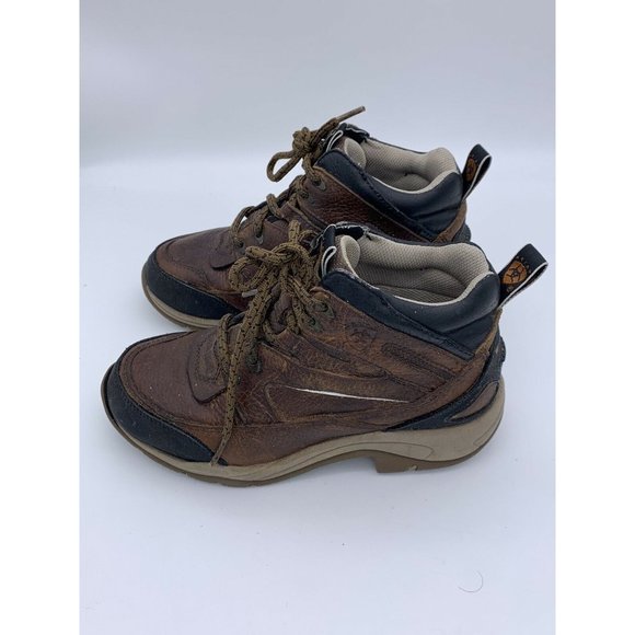 Ariat Women's 5.5 Boot Terrain Lace Up Hiking Outdoor Brown Leather - Picture 4 of 9